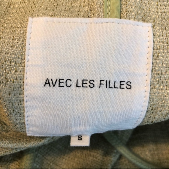 Avec Les Filles Crop Hooded Jacket Size S Lime Green Long Sleeve - Picture 7 of 7